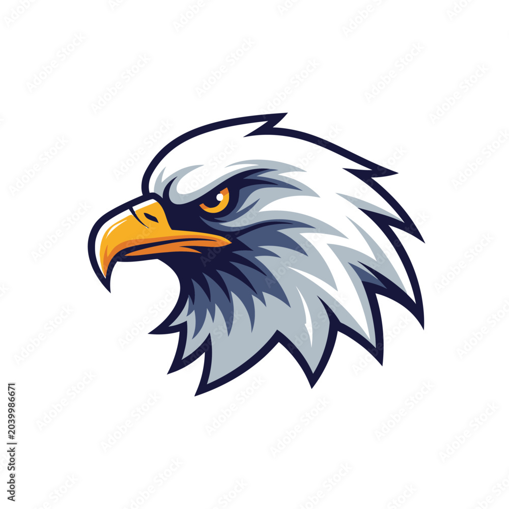 Fototapeta premium Eagle Head Mascot Logo on White Background