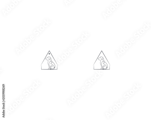 Dog and cat logo design template vector, line of pet logo design suitable for pet shop, store, cafe, business, hotel, veterinary clinic, Domestic animal vector illustration logotype, sign and symbol.