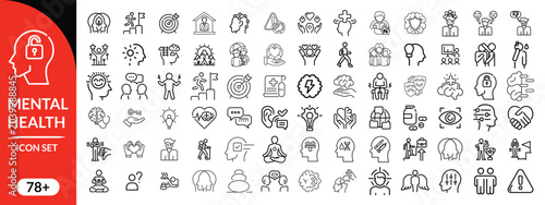 Bild auf Leinwand Mental health icon set