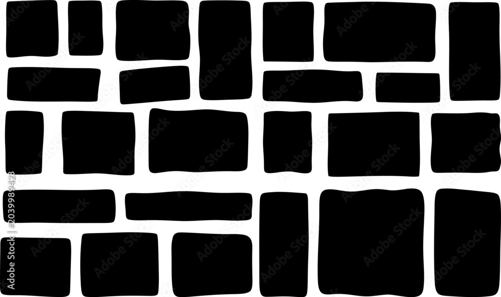 Obraz premium doodle frames with uneven shapes wavy irregular rectangles text boxes squares rough edges curved picture painting frameworks organic forms curvy callouts quote