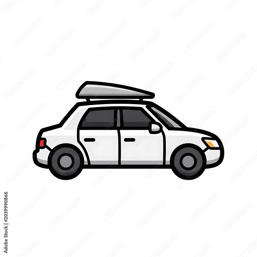 Fototapeta premium Black and white toy model car on white background.