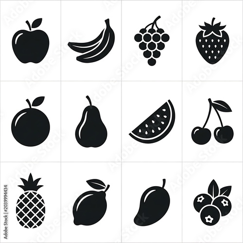 Black and white line art coffee and tea icons.
