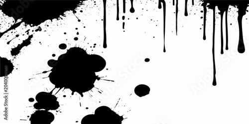 Bild auf Leinwand Abstract grunge ink splat background vector illustration with black paint splash