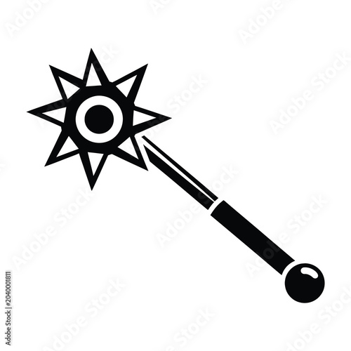Tableau sur toile Black mace weapon with star shaped head