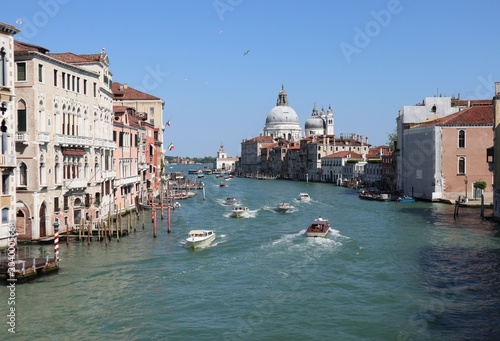 Bild auf Leinwand Grand Canal and Santa Maria della Salute viewed from Ponte dell'Accademia in Ven