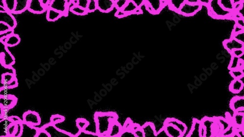 Scribble Doodle Line Frame Background Loop - vivid color