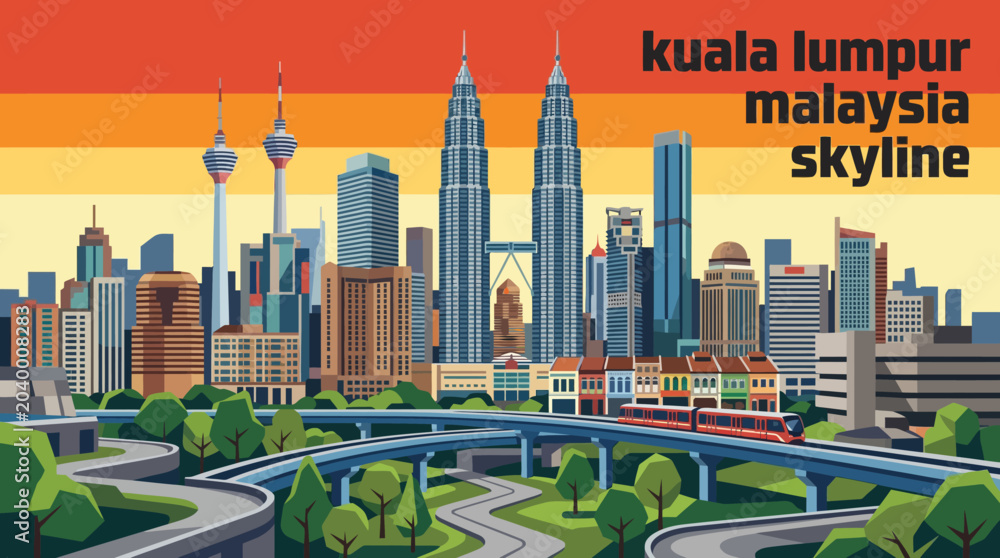 Obraz premium kuala lumpur skyline with petronas towers modern downtown travel destination