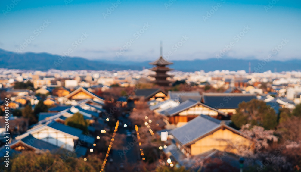 Fototapeta premium ぼやけた日本の古都のイメージ画像 京都・奈良
