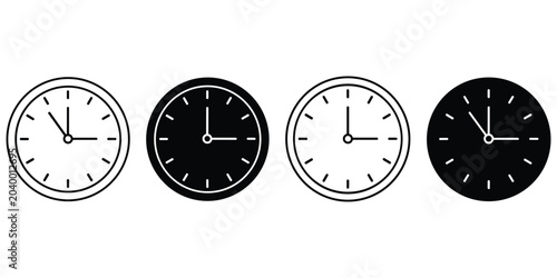 Foto Clock faces, time illustration, watches, round clock, analog, digital, hour, min
