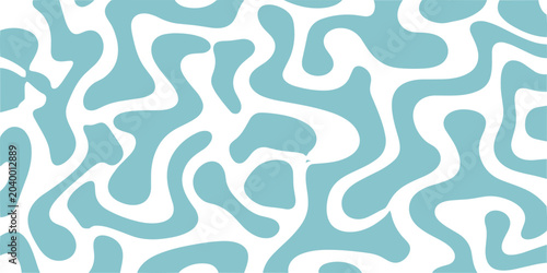 Fotografía Organic blue fluid shapes creating abstract wavy pattern texture over transparen