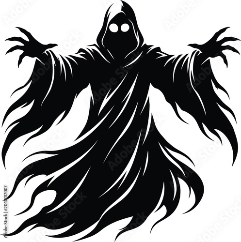 Billede på lærred Grim Reaper Silhouette Vector for Halloween Designs