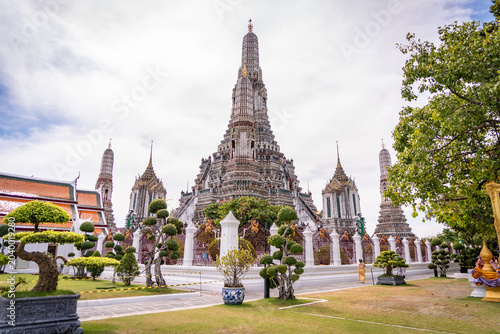Canvastavla Wat Arun Temple of Dawn Multiple Prangs Bangkok Thailand