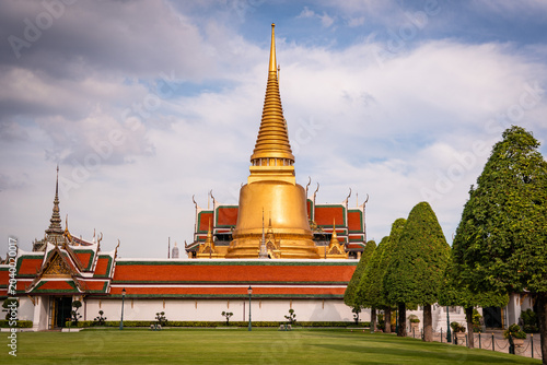 Wat Phra Kaew Golden Chedi Grand Palace Bangkok Thailand