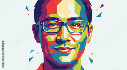 Foto Smiling Man Wearing Glasses Portrait.