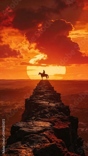 silhouette of a man on a rock