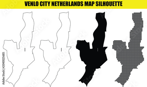 Foto Venlo city netherlands map silhouette outline pixel perfect vector illustration for web and print