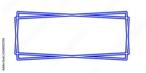 Fotografie Blue geometric border frame with rectangular notches and white space keywords: b