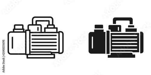Foto Water pump icon in outline and solid fill on white background