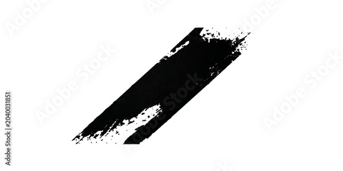 Fotografija A bold black brush stroke, with a gritty, textured edge, diagonally crosses a clean white background, symbolizing a mark of distinction or a creative splash