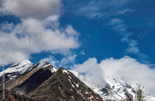view at the Grossglockner mountain range in a distance from the Carinthia side