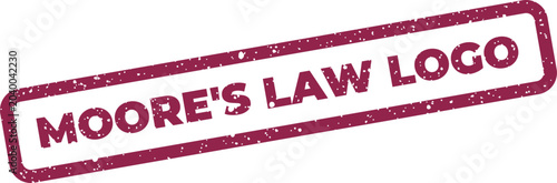 Fotografie Distressed rubber stamp design reading Moore Law Logo in a clean simple capital