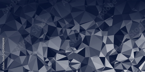 Dark blue low poly geometric background with origami triangle pattern vector