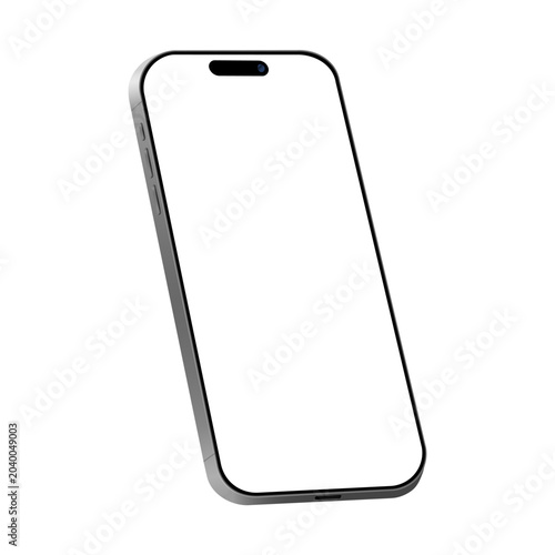 Apple iPhone 17 Pro Max 3d smartphone device mockup template with blank screen, isolated technology graphic design. Modern realistic mobile phone for advertising, vector illustration