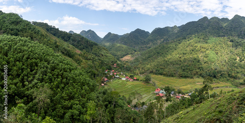 Panorama de Pu Luong, rizières au Vietnam