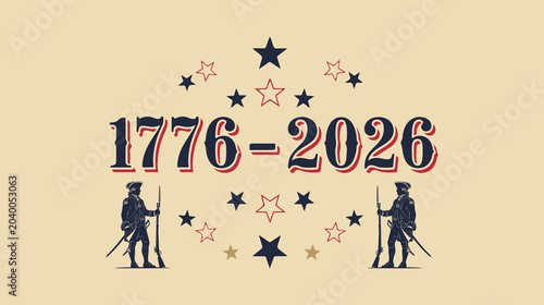 Patriotic american bicentennial graphic design