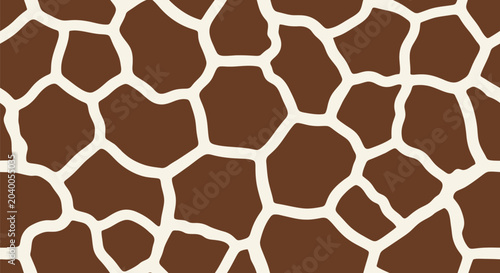 Canvas Print Giraffe skin pattern, abstract brown and beige animal print, natural texture background, irregular polygons, safari wildlife theme, decorative surface