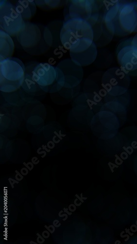 Dark Blue Bokeh Overlay Texture on Black Background, Cinematic Deep Blue Light Leak Effect, 9:16 Vertical 8K