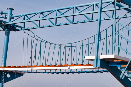 Konstfotografi The rope park at upper deck at cruise liner