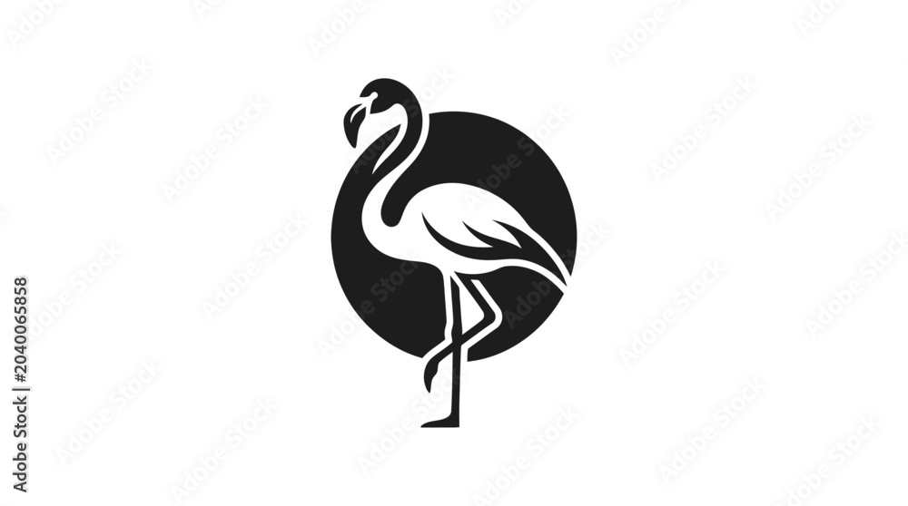 Obraz premium Minimalist Flamingo Vector Logo