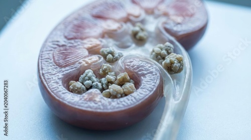 Renal calculus affliction: kidney stone, internal problem, create discomfort, body health, mineral deposit, crystal form, severe pain, medical issue, urinary tract, develop condition, human anatomy.