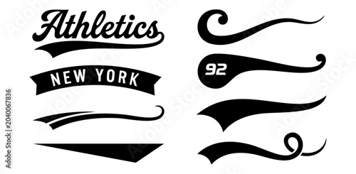 Foto Vintage Baseball Script Lettering with Retro Athletic Swooshes and Dynamic Swash
