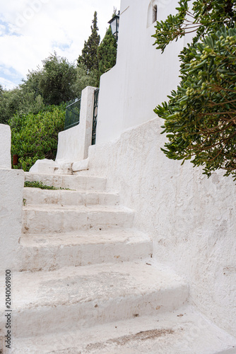 Narrow streets of Anafiotika area in ancient Athens