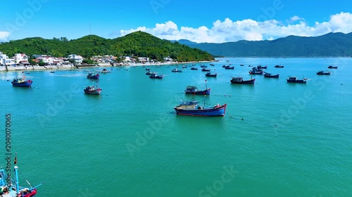 Aerial view of the coastline close to Monkey Island near Nha Trang, Vietnam