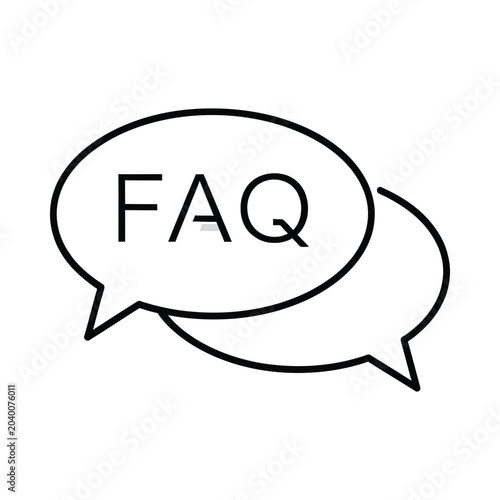 Quadro su tela Frequently Asked Questions Speech Bubbles Illustration