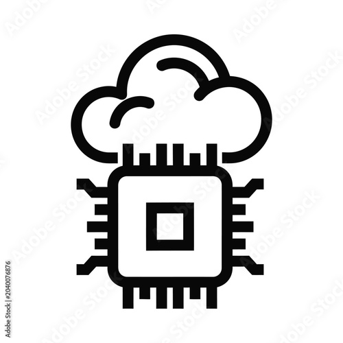 Cloud Computing Circuit Board Icon