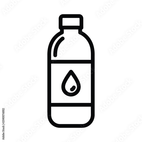 Water Bottle Icon Line Art