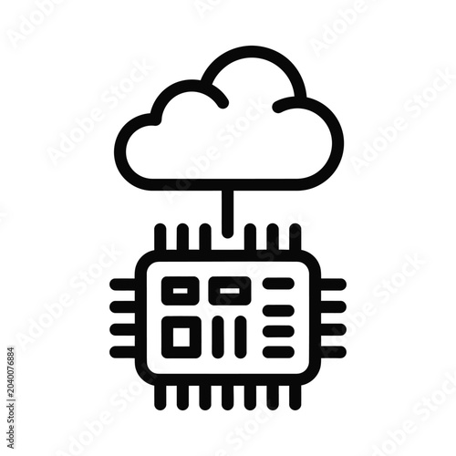 Cloud Computing Circuit Board Illustration