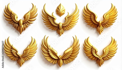 “Golden Phoenix Emblems Collection — Luxurious Mythical Symbols Representing Rebirth, Strength, and Transformation in Modern Design”