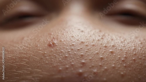 Close-up Macro Skin Texture, Pores, Blemishes, Acne, Dermatological View