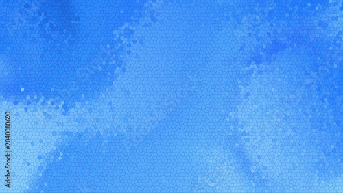 Konstfotografi Blue mosaic background with small hexagonal tiles and gradient effect in shades