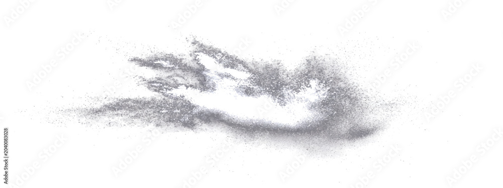 Fototapeta premium Explosive particle burst effect, abstract concept of energy dissemination, chaotic fragmentation, and dynamic motion.