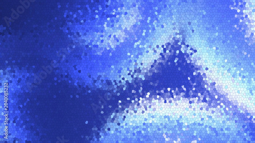 Obraz na plátně Mosaic blue background with abstract pixelated pattern and shades of white light