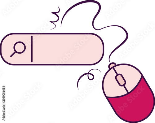 Search Bar and Computer Mouse Graphic