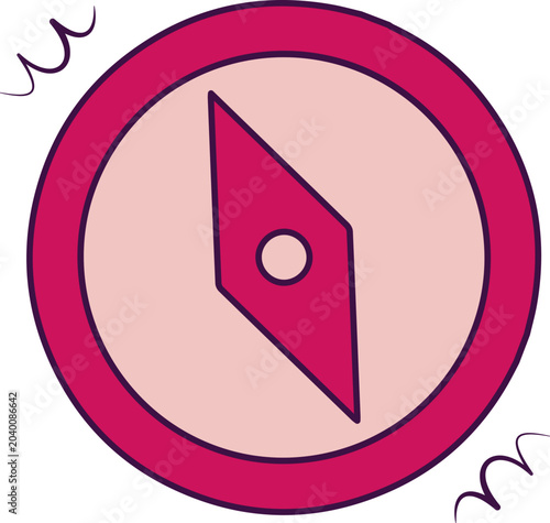 Colorful Compass Icon Illustration