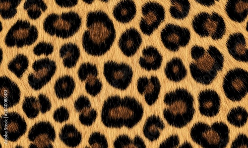 Leopard print animal fur texture seamless background for design projects.
