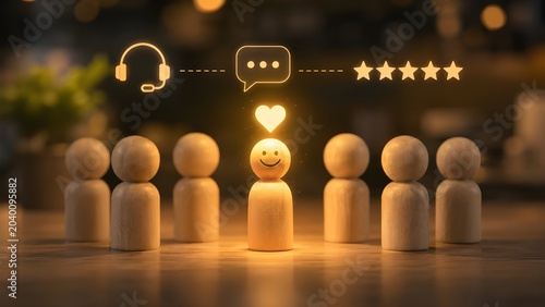 Customer satisfaction and happy employee experience feedback concept